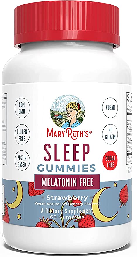 MaryRuth's Sleep Gummies | Sugar Free | NO Melatonin | L Theanine, Lemon Balm, Chamomile, Vitamin B6 | Relaxation & Sleep Support for Adult | Vegan | Non-GMO | Gluten Free | 60 Count