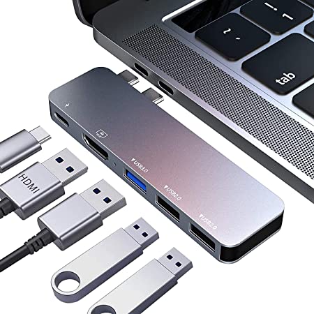 USB C Adapter for MacBook Pro 2020, MacBook Adapter HDMI, MacBook Air M1 USB Multiport USB C Hub with 4K HDMI, Thunderbolt 3 , for MacBook Pro 13"-16" 2021-2016, MacBook Air 2021-2018