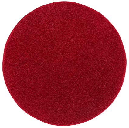 Nance Industries OurSpace Bright Area Rug, 6-Foot Round, Magna Red