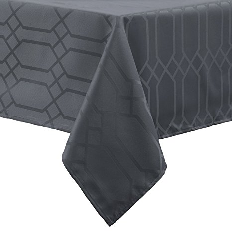 Benson Mills Chagall Spillproof Fabric Tablecloth, 52 x 70-Inch, Charcoal