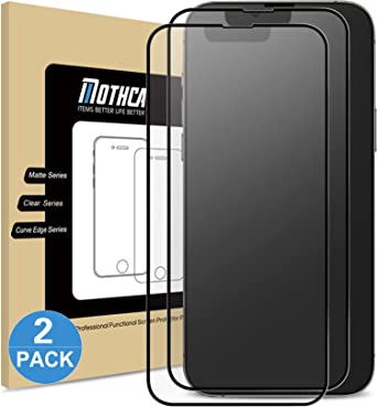 Mothca 2 Pack Matte Screen Protector for iPhone 13 Pro/iPhone 13, Full Screen Tempered Glass film for Apple iPhone 13/13pro 6.1 inch (2020), Anti-Glare & Anti-Fingerprint, Case Friendly, Bubble Free