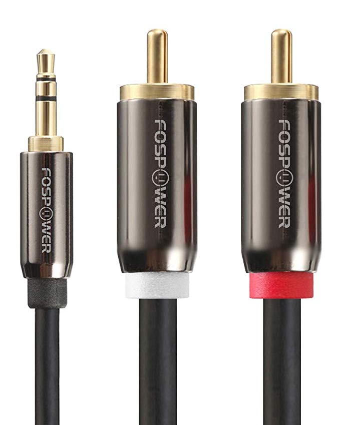 FosPower 3.5mm to RCA Audio Cable (7.6M), Male to Male Aux Audio Cable Cord 3.5mm Stereo Jack to 2 x RCA Phono Plugs Connector for Speakers, iPod, mp3 Player, Smartphone, Tablet, Laptop and other 3.5mm RCA Devices (25FT)
