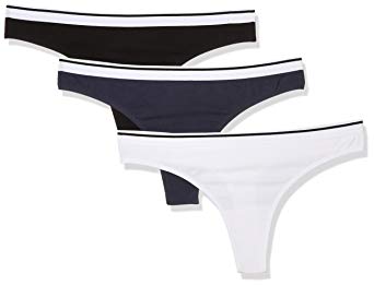 Madeline Kelly Women's 3 Pack Cotton Thong with Wide Elastic