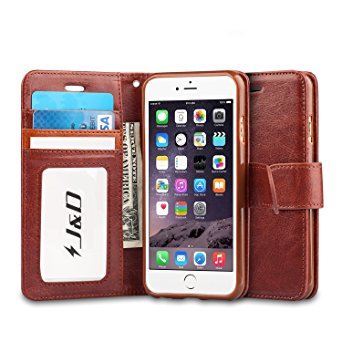 J&D 4014794 Shock Resistant Wallet Stand Case for iPhone 6S/ 6 - Brown