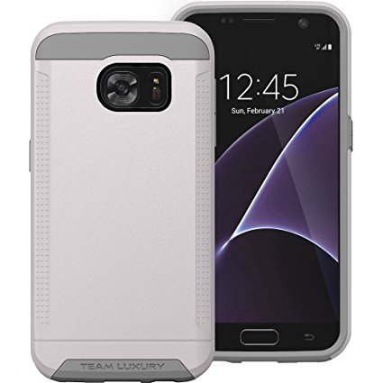 Galaxy S7 Case, TEAM LUXURY Ultra Defender TPU   PC Shock Absorbent Slim-fit Premium Protective Case (Ashes of Roses/ Gray)