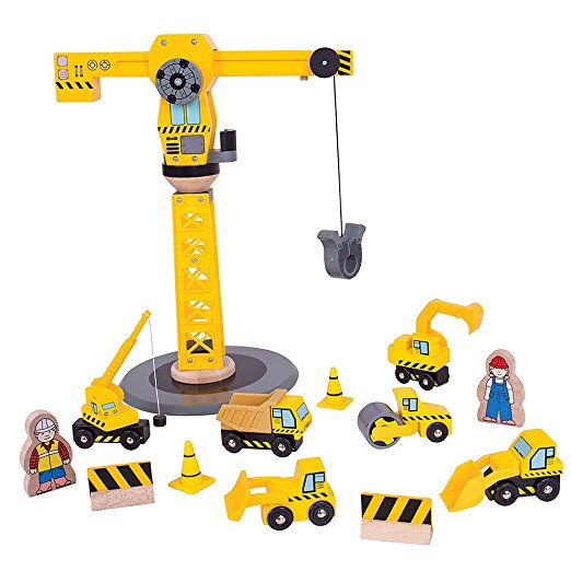 Bigjigs Rail Wooden Big Crane Construction Set