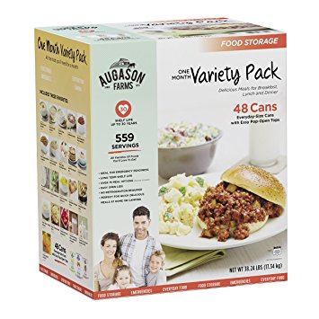 Augason Farms One Month Variety Pack Emergency Food Storage 48 Cans