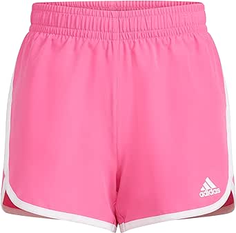 adidas Girls' Elastic Waistband Retro Woven Gym Shorts