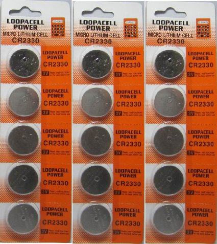 15 Genuine Loopacell CR2330 3v Lithium 2330 Coin Batteries Freshly Packed by Loopacell