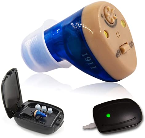 R&L Rechargeable Hearing Amplifiers C100 to Aid and Assist Hearing Difficulties of Adults and Seniors, Rechargable Digital Device, Ideal for Conversation and Watching TV