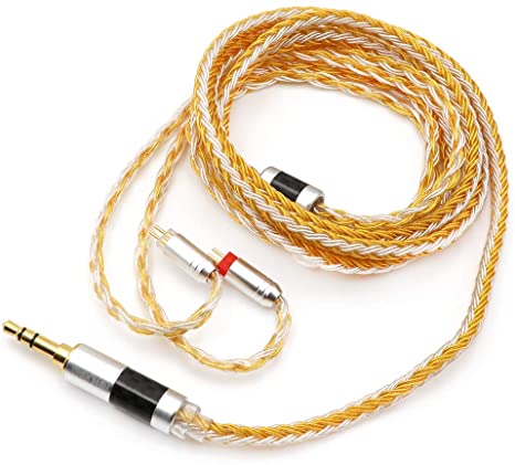 Linsoul Tripowin Zonie 16 Core Silver Plated Cable SPC Earphone Cable (2pin 0.78-3.5mm, Gold)