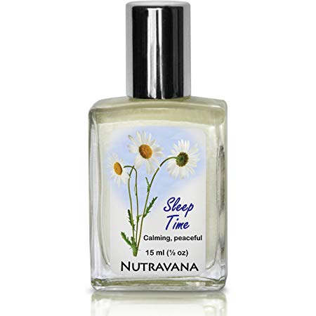 Sleep Time -Natural Sleep Aid for Adults, Kids -Therapeutic Herbal Remedy by Nutravana to Calm Relax Rest Recover Aromatherapy Essential Oil Roll-on Synergy Blend Lavender Chamomile Neroli Oils 15ml