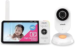 VTech VM818HD Video Monitor, 5-inch 720p HD Display, Night Light, 110-degree Wide-Angle True-Color Day Vision, HD No-Glare Night Vision, Best-in-Class 1000ft Range, 2-Way Talk