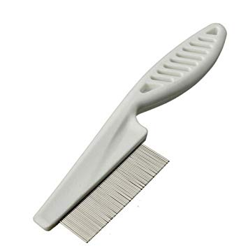 Fheaven Pet Hair Grooming Comb Flea Shedding Brush Puppy Dog Stainless Comb (White)