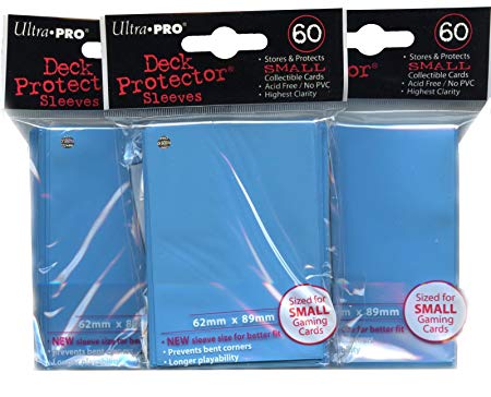 Ultra Pro Card Supplies YuGiOh Sized Deck Protector Sleeves Light Blue 60 Count x3