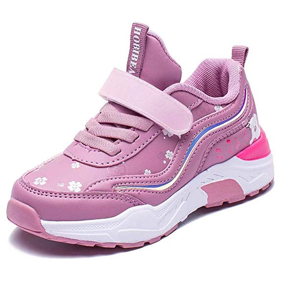 BODATU Girl Running Shoes Kids Sneakers Athletic Sport Shoes Toddler