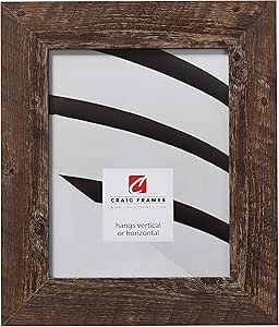 Craig Frames American Barn, Faux Barnwood Picture Frame, Brown Oak, 10 x 12 Inch