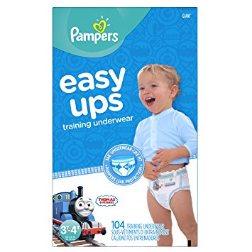 Pampers Easy Ups Training Underwear Boys, Size  3T-4T, 104 Count