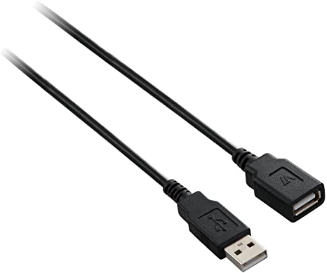 V7 High-Speed USB 2.0 Extension Cable - 10 feet - A Male to A Female for extending the rage of USB device cables (V7N2USB2EXT-10F) - Black