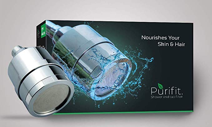PURIFIT 15 Stage Advanced Shower Filter for Hard Water, Removes Chlorine Reduces Hairfall & Protects Skin & Hair