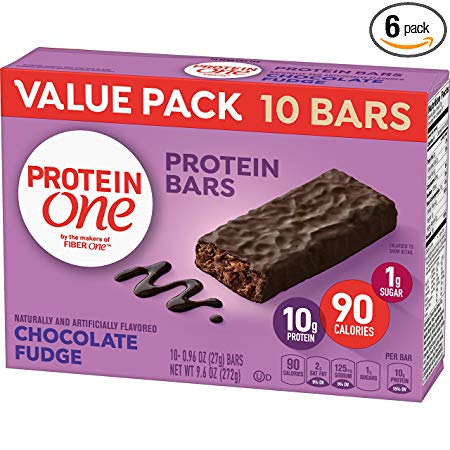 Protein One 90 Calorie Protein Bars, Chocolate Fudge, 10 Count, (Pack of 6)
