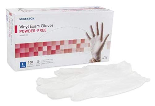 MCK11151310 - Exam Glove McKesson NonSterile Powder Free Vinyl Ambidextrous Smooth Clear Not Chemo Approved Large