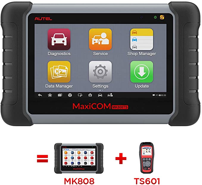 Autel MK808TS MaxiCOM OBD2 Diagnostic Scanner with Complete TPMS Functions,Wireless Bluetooth & Oil Reset,EPB,SAS,BMS,DPF,IMMO (Advanced Version of MK808/MK808BT)