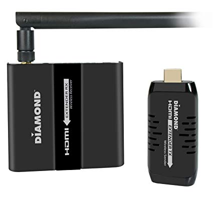 Diamond Wireless HDMI Extender Kit, TV Transmitter & Receiver for HD 1080p, Stream Video Content from: Laptops, PC, Cable Box, Satellite Box, Blu-ray, DVD, PS3, PS4, Xbox 360, Xbox One (VS100)