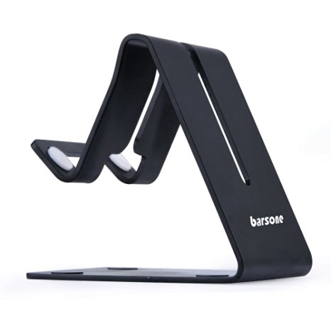 Barsone® Multi-angle Portable Fold-up Tablet Stands Holders for Smartphones, Compatible with Apple iPad Air 4 3, iPad Mini Retina, iPhone 5 5s 5c 4s, Samsung Galaxy S5 S4 S3 Note 2 Note 3, HTC One M8 M7, LG G2 G3, Moto G E X, Google Nexus 5 7 10, and More ... (black)