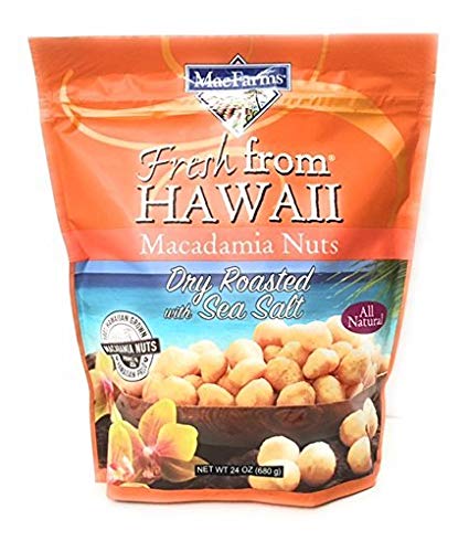 MacFarms Dry Roasted Macadamia Nuts With Sea Salt Fresh From Hawaii 24 Ounce (3 Pack)