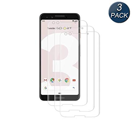 Pixel 3 Screen Protector, [3pack][Case Friendly] Tempered Glass, 9H Hardness, Bubble Free, Compatible with Google Pixel 3 Clear