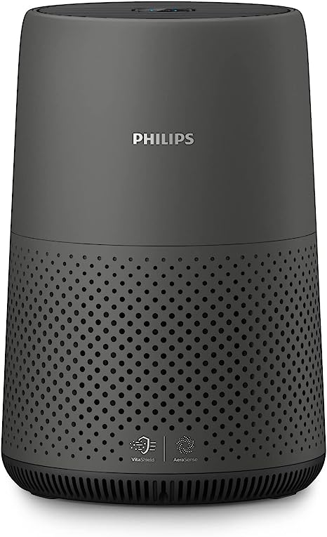 Philips 800i Series Compact Air Purifier, 49m2, HEPA & Activer Carbon Filter, Removes Up To 99,5% Of The Particles & Aerosols From The Air*(1), Connected with Air+ App, Black (AC0850/31)