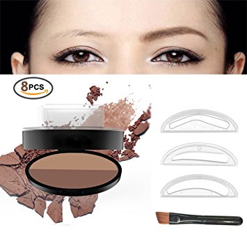 Eyebrow Stamp Powder Stamper Waterproof Long-lasting Brown Easy Press Natural Shape in Seconds (Dark Brown  Coffee)