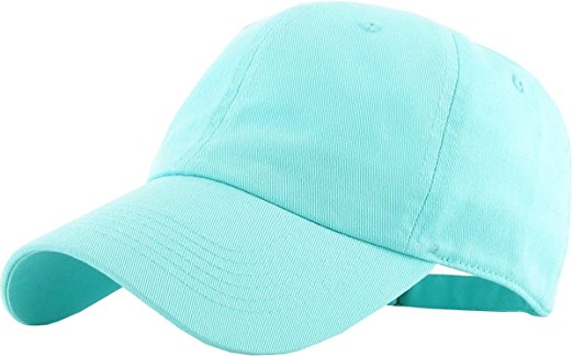 Classic Cotton Dad Hat Adjustable Plain Cap. Polo Style Low Profile (Unconstructed)