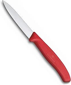 Victorinox VIC-6.7601 Swiss Classic Paring 3¼" Straight Spear Point Blade 5/8" Width at Handle Red