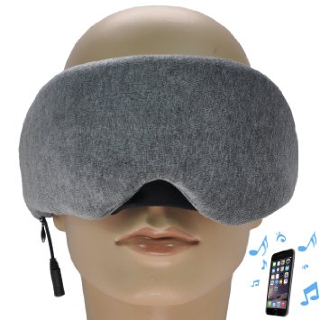 XIKEZAN Eye Mask Sleeping Shades Soft Comfortable Blindfold Eyeshades Stereo Headphone Music Headset with Built-in Speaker Gray