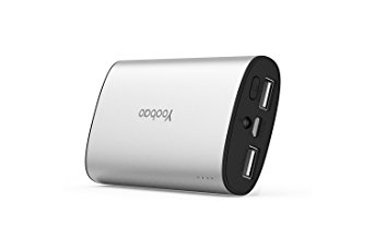 Yoobao 10200mAh Pocket Sized Ultra Compact Portable Charger Dual USB Power Bank External Battery Backup Pack Powerbank with Flashlight for iPhone iPad Samsung Galaxy Smartphone Tablet & More - Gray