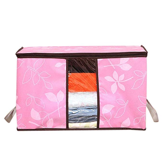 Storage,OUBAO Organization/Designer Flower Printed Quilt Storage Bags (Pink)