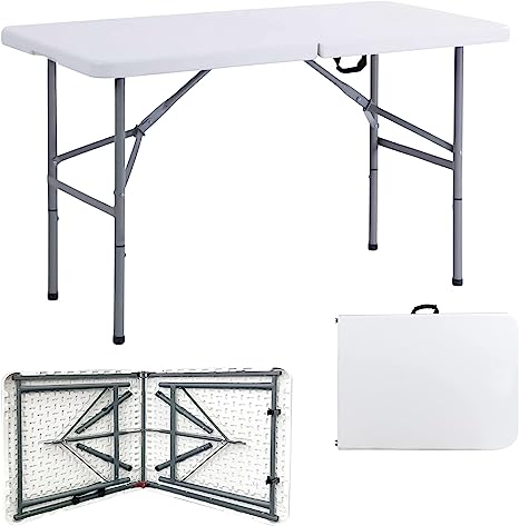Denny International® Trestle Table Indoor Outdoor Garden Catering Heavy Duty Folding Table for Picnic Party Dinner (4ft)