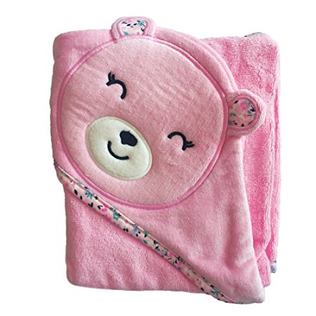 Carter's Hooded Towel - Pink Bear