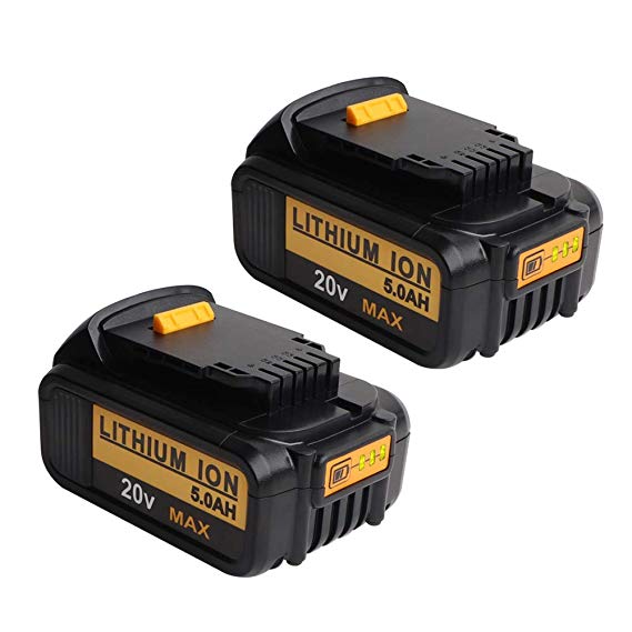 Tenhutt 2Pack 20V MAX 6.0Ah Lithium Ion Premium Battery for DEWALT DCB204 DCB205 DCB206 DCB205-2 DCB200 DCB180 DCD985B DCD771C2 DCS355D1 DCD790B