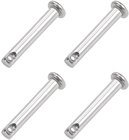 uxcell Single Hole Clevis Pins - 4mm X 25mm Flat Head 304 Stainless Steel Link Hinge Pin 4Pcs