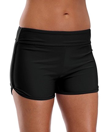 ATTRACO Women's Swim Board Shorts Solid Active Sports Bottom