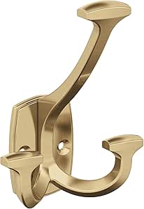 Amerock H37004CZ | Vicinity Triple Prong Decorative Wall Hook | Champagne Bronze Hook for Coats, Hats, Backpacks, Bags | Hooks for Bathroom, Bedroom, Closet, Entryway, Laundry Room, Office