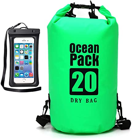 MR LION Floating Waterproof Dry Bag 10L/20L/30L, Roll Top Dry Sack Keeps Gear Dry for Kayaking, Rafting, Boating, Swimming, Camping, Hiking, Fishing, Beach with Waterproof Phone Case