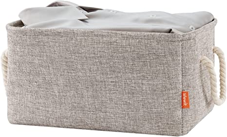 Lifewit Storage Baskets for Shelves Fabric Storage Bins for Organizing Decorative Closet bins with Handles for Living Room, Utility Room, 14.6 x 10.6 x 7.9 Inch, Grey