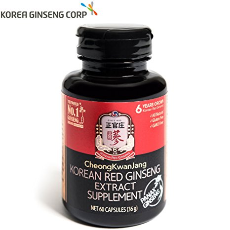 KGC Korean Organic Red Ginseng Extract Pills- World's Number One Panax Ginseng Brand Cheong Kwan Jang - 60 Capsules
