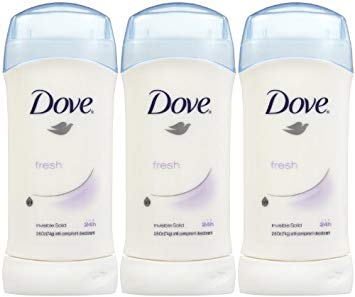 Dove Invisible Solid Deodorant, Fresh - 2.6 oz - 3 pk