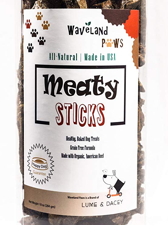 Waveland Paws Organic Dog Treats Made in USA | Gluten Free | Grain Free | Training Jerky | 10oz Pkg