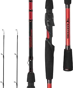 KastKing Royale Advantage Fishing Rod, Spinning Rod & Casting Rod, IM6 Graphite Blanks, 2-Pieces Rods with Extra Tip Section,KastFlex Technology, Power Transition System, EVA Handle, 17 Lengths and Actions